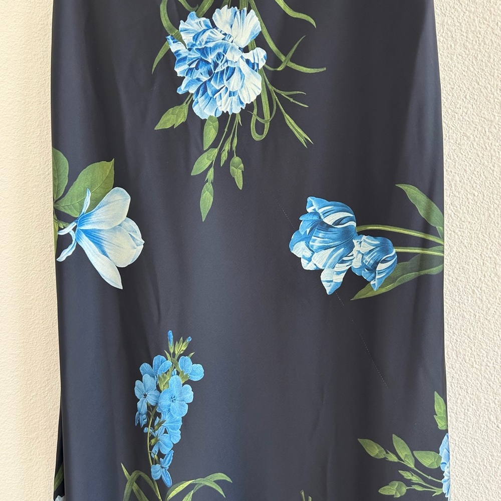 Sachin + Babi One-Shoulder Navy Floral Gown - Picture 5 of 10